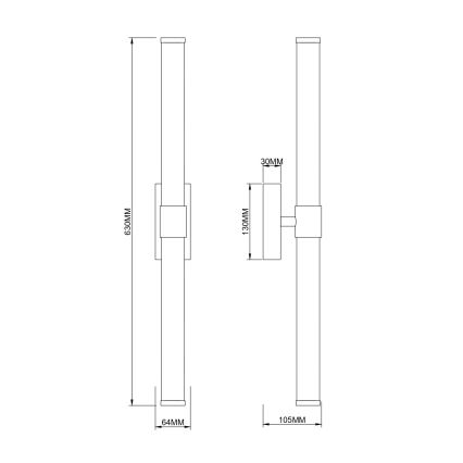 Zuma Line - LED zidna svjetiljka LED/12W/230V mesing