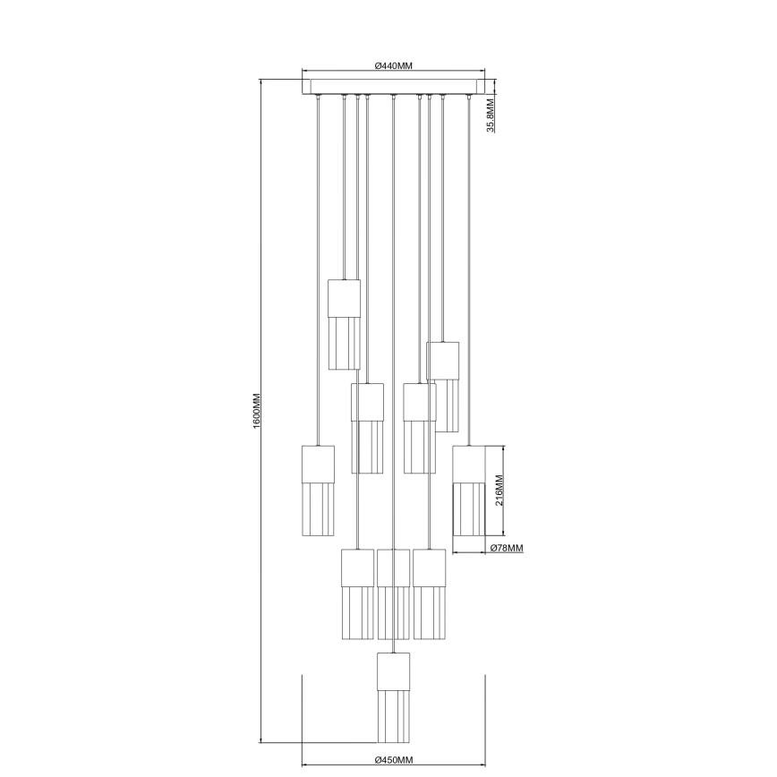 Zuma Line - LED luster na sajli LED/50W/230V zlatna