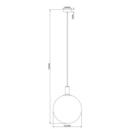 Zuma Line - Luster na sajli 1xE27/25W/230V, promjer 30 cm, zlatna/crna