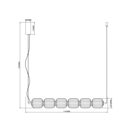 Zuma Line - LED luster na sajli LED/50W/230V zlatni