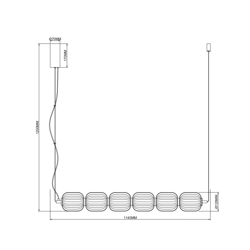 Zuma Line - LED luster na sajli LED/50W/230V zlatni
