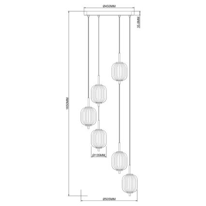Zuma Line - LED luster na sajli LED/34W/230V Ø 50,5 cm zlatna