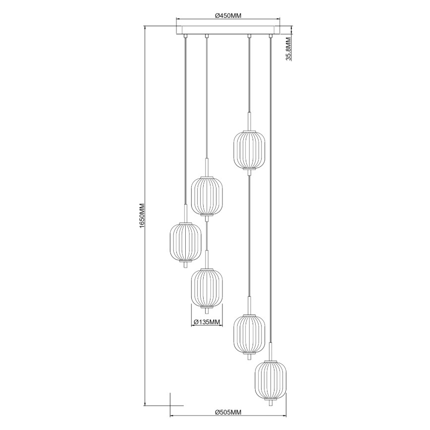 Zuma Line - LED luster na sajli LED/34W/230V Ø 50,5 cm zlatna