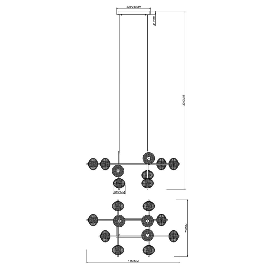 Zuma Line - LED Luster na sajli LED/63W/230V zlatni