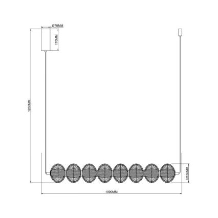 Zuma Line - LED luster na sajli LED/50W/230V zlatni