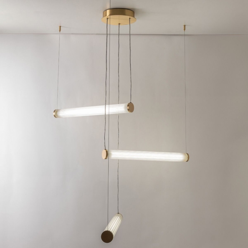 Zuma Line - LED luster na sajli s mogućnošću prigušivanja LED/64W/230V 2700-6500K zlatna + daljinski upravljač