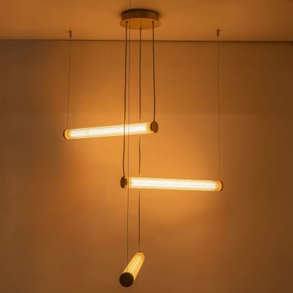 Zuma Line - LED luster na sajli s mogućnošću prigušivanja LED/64W/230V 2700-6500K zlatna + daljinski upravljač