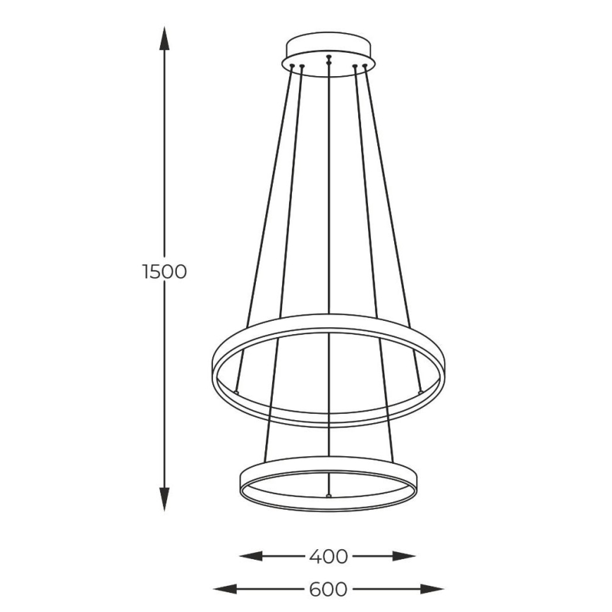 Zuma Line - LED Luster na sajli LED/50W/230V 3000/4000/6000K pr. 60 cm crna