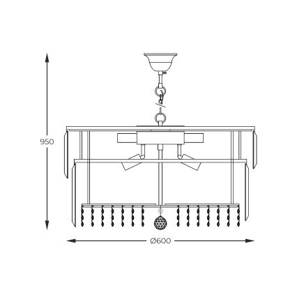 Zuma Line - Luster na lancu 16xE14/40W/230V pr. 60 cm zlatna