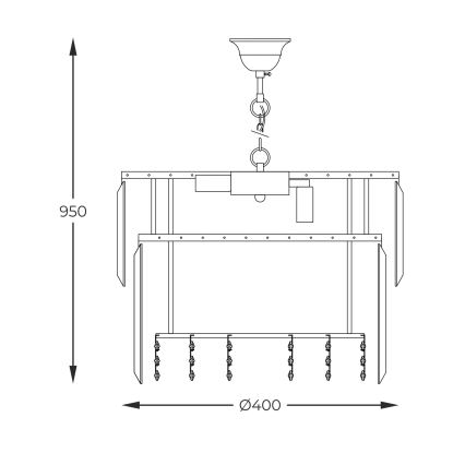 Zuma Line - Luster na lancu 8xE14/40W/230V pr. 40 cm zlatna