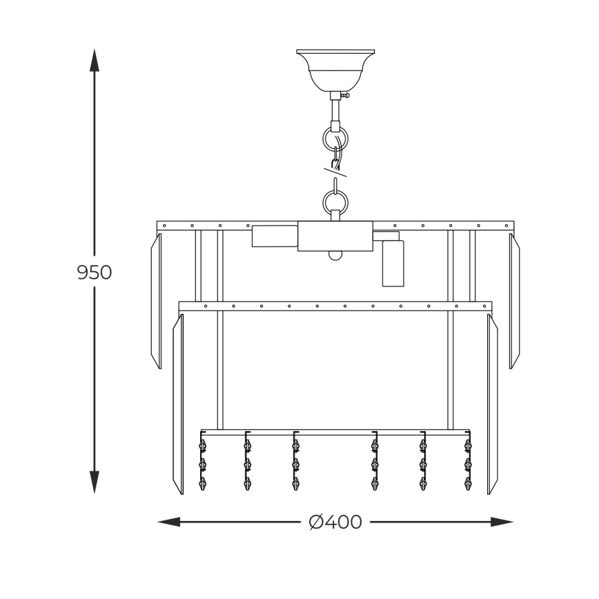 Zuma Line - Luster na lancu 8xE14/40W/230V pr. 40 cm zlatna