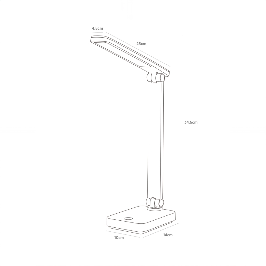 Zuma Line - LED Punjiva stolna lampa LED/8W/1200 mAh 3000/4500/6000K CRI 90 bijela