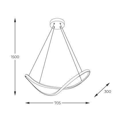 Zuma Line - LED Luster na sajli LED/45W/230V 3000/4000/6000K crna