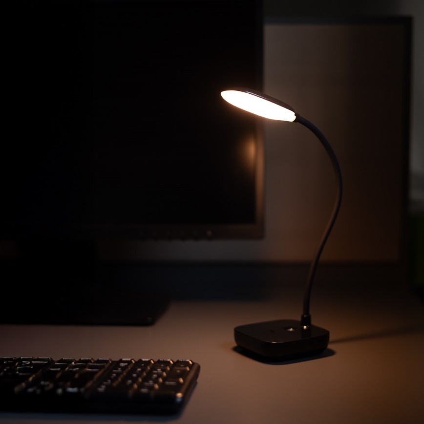 Zuma Line - LED Punjiva stolna lampa LED/7W/1200 mAh 3000/4500/6000K crna