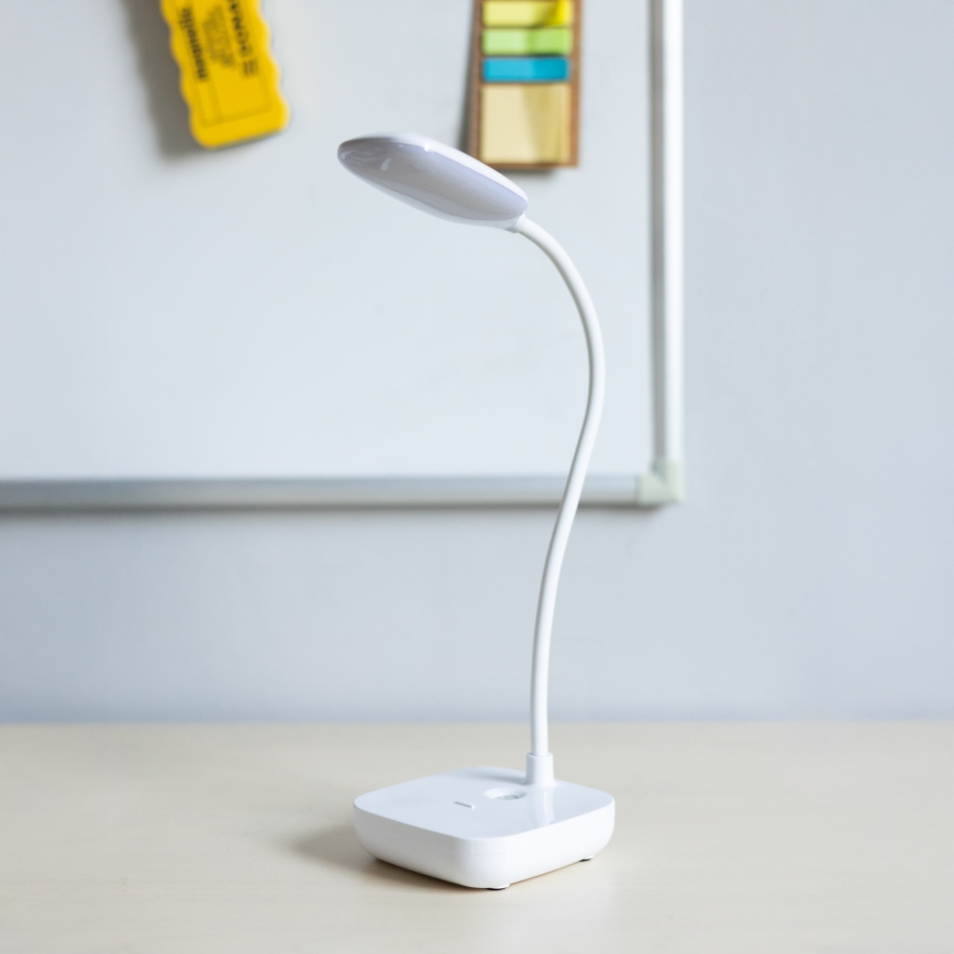Zuma Line - LED Punjiva stolna lampa LED/7W/1200 mAh 3000/4500/6000K CRI 90 bijela