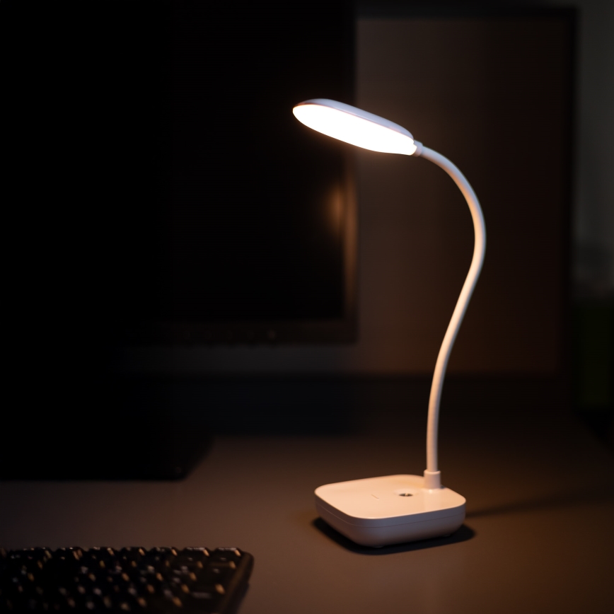 Zuma Line - LED Punjiva stolna lampa LED/7W/1200 mAh 3000/4500/6000K CRI 90 bijela