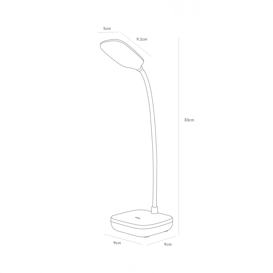Zuma Line - LED Punjiva stolna lampa LED/7W/1200 mAh 3000/4500/6000K CRI 90 bijela