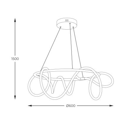 Zuma Line - LED luster na užetu LED/58W/230V 3000/4000/6000K crna