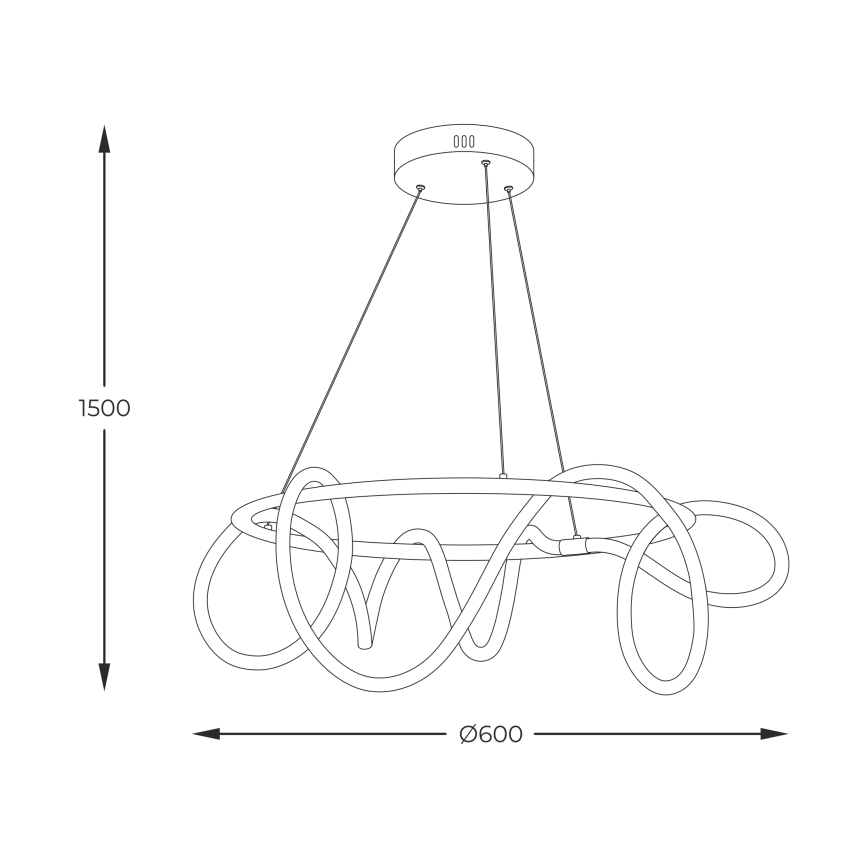 Zuma Line - LED luster na užetu LED/58W/230V 3000/4000/6000K crna