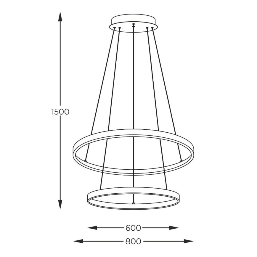Zuma Line - LED Luster na sajli LED/60W/230V 3000/4000/6000K pr. 80 cm crna