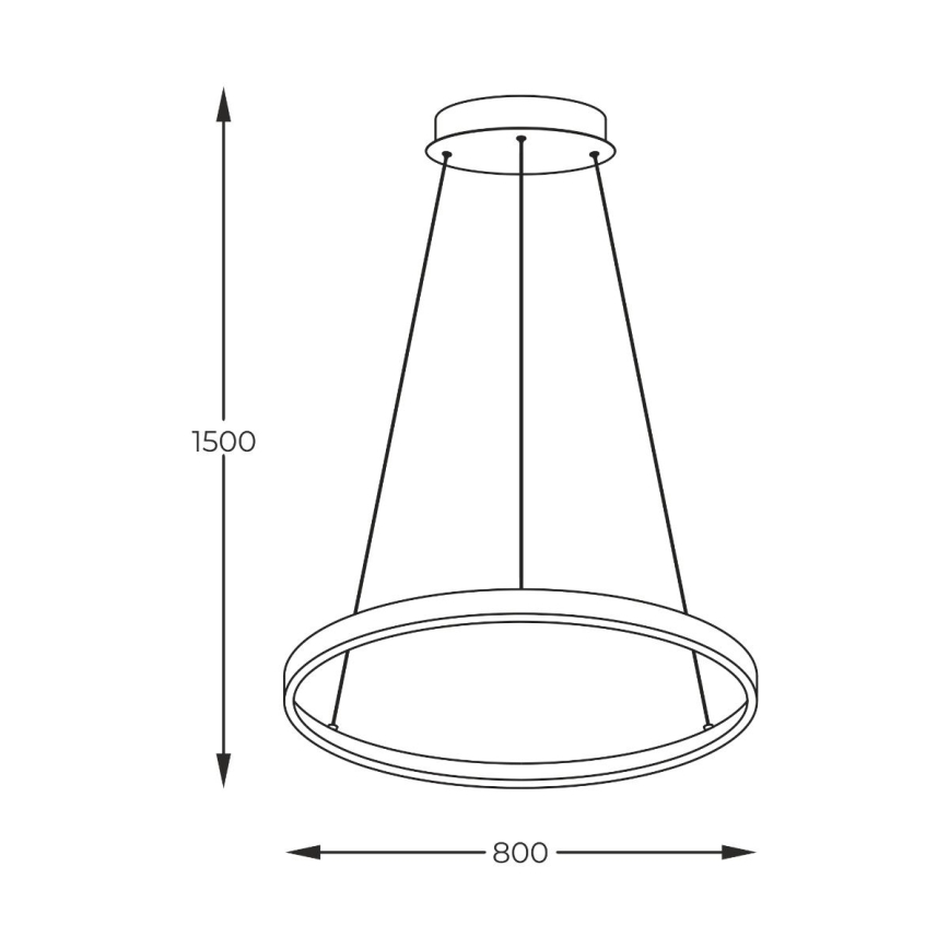 Zuma Line - LED Luster na sajli LED/36W/230V 3000/4000/6000K pr. 80 cm crna