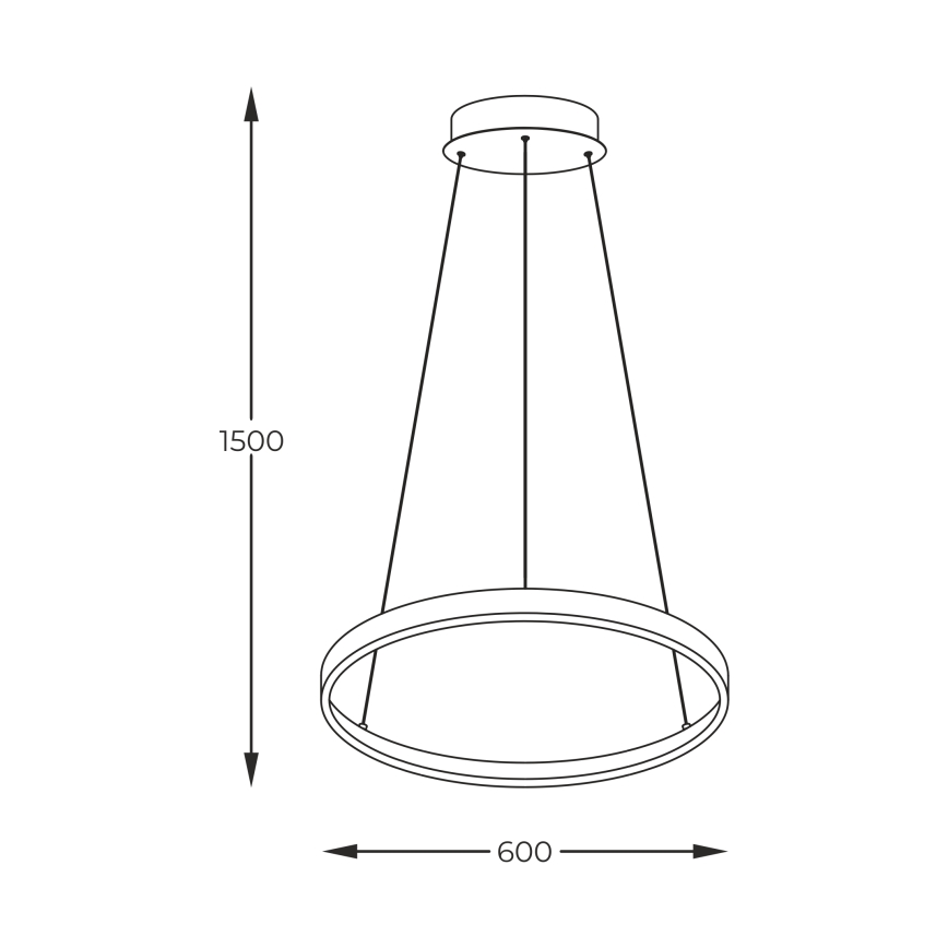 Zuma Line - LED Luster na sajli LED/28W/230V 3000/4000/6000K pr. 60 cm zlatna