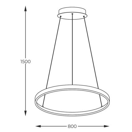Zuma Line - LED luster na užetu LED/36W/230V 3000/4000/6000K promjer 80 cm zlatna