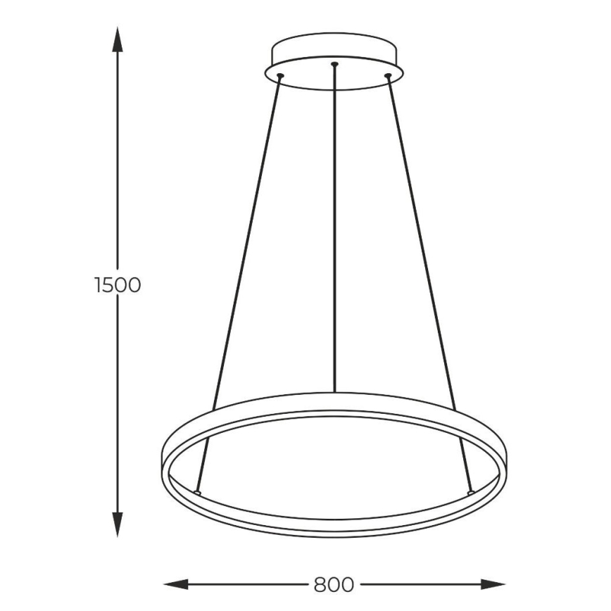Zuma Line - LED luster na užetu LED/36W/230V 3000/4000/6000K promjer 80 cm zlatna