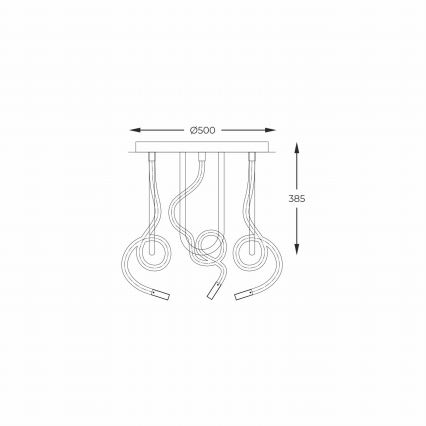 Zuma Line - LED Nadgradni luster LED/45W/230V 3000/4000/6000K crna