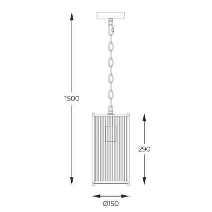 Zuma Line - Luster na lancu 1xE27/40W/230V sjajni krom