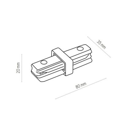 Zuma Line - Ugradna svjetiljka za tračni sustav 6xGU10/10W/230V crna + tračni pribor