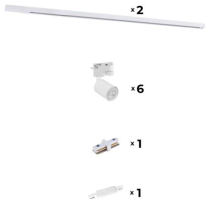 Zuma Line - Ugradbena svjetiljka za tračni sustav 6xGU10/10W/230V bijela + pribor za tračni sustav