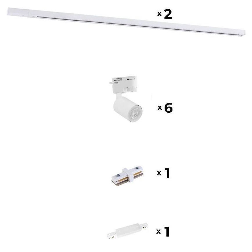Zuma Line - Ugradbena svjetiljka za tračni sustav 6xGU10/10W/230V bijela + pribor za tračni sustav
