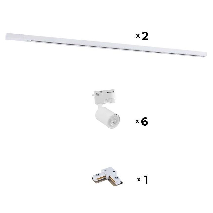 Zuma Line - Ugradbena svjetiljka za tračni sustav 6xGU10/10W/230V bijela + pribor za tračni sustav