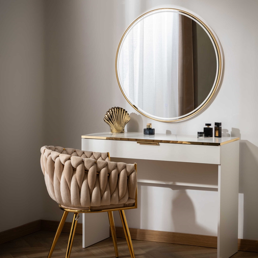 Zuma Line - LED kupaonsko zidno ogledalo s pozadinskim LED osvjetljenjem LED/36W/230V 3000/4000/6000K Ø 80 cm IP44 zlatno