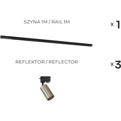 Zuma Line - Reflektor za tračni sustav 3xGU10/35W/230V crna/zlatna