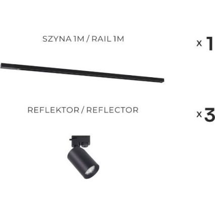 Zuma Line - Stropna svjetiljka u sustavu 3xGU10/35W/230V crna