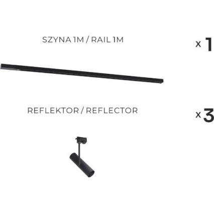Zuma Line - Reflektor za tračnu šinu 3xGU10/35W/230V crni