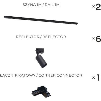 Zuma Line - Ugradna svjetla u sustavu 6xGU10/35W/230V crna