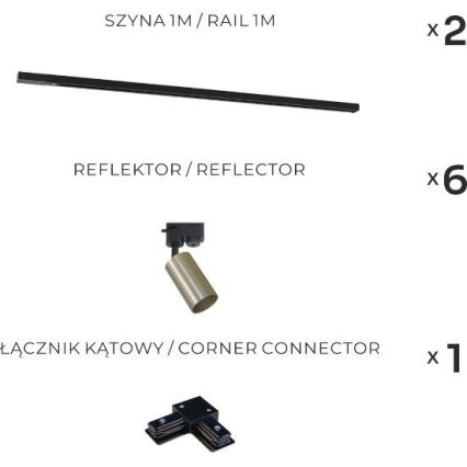 Zuma Line - Zidna svjetiljka u sustavu 6xGU10/35W/230V crna/zlatna