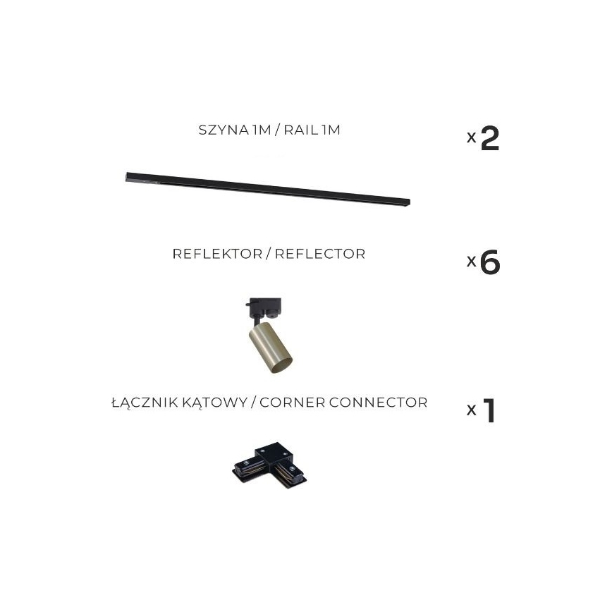 Zuma Line - Zidna svjetiljka u sustavu 6xGU10/35W/230V crna/zlatna
