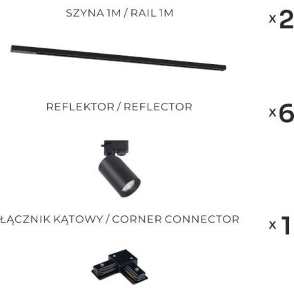 Zuma Line - Ugradbena svjetiljka u sustavu 6xGU10/35W/230V crna
