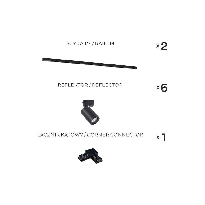 Zuma Line - Ugradbena svjetiljka u sustavu 6xGU10/35W/230V crna