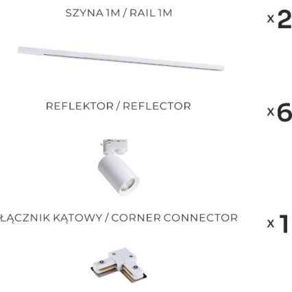 Zuma Line - Ugradbena svjetiljka u sustavu 6xGU10/35W/230V bijela