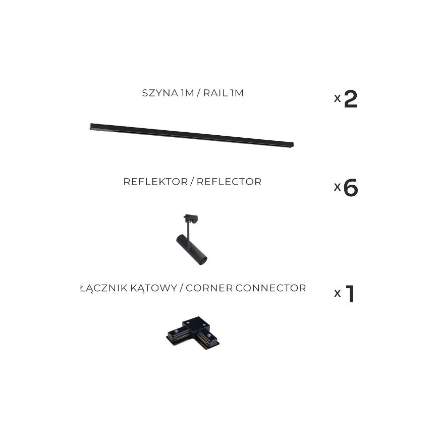 Zuma Line - Crna zidna svjetiljka u sustavu 6xGU10/35W/230V