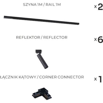 Zuma Line - Ugradbeni reflektor u sustavu 6xGU10/35W/230V crna