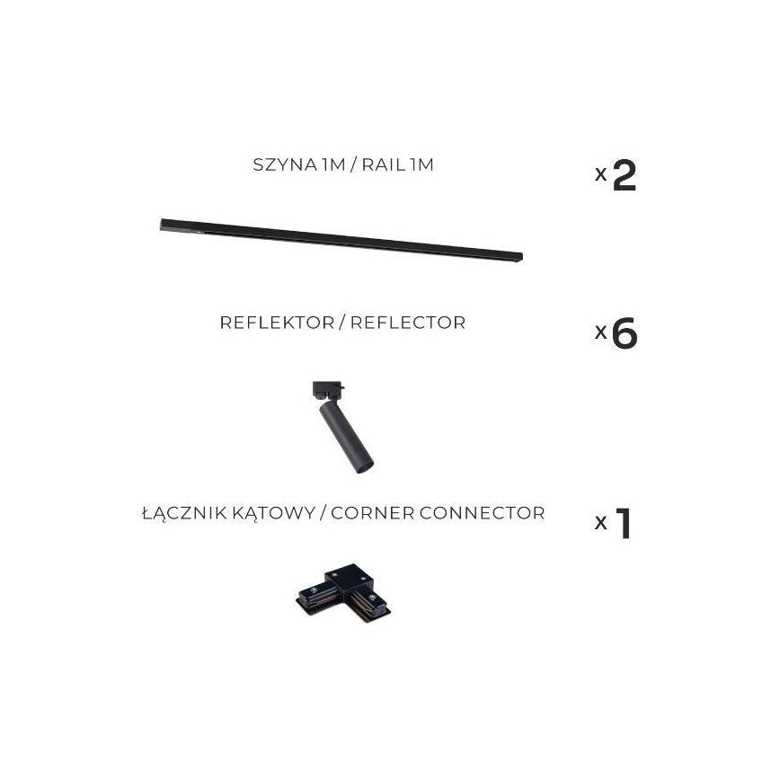 Zuma Line - Ugradbeni reflektor u sustavu 6xGU10/35W/230V crna