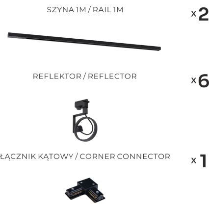 Zuma Line - Reflektor za tračnu šinu 6xGU10/15W/230V crni