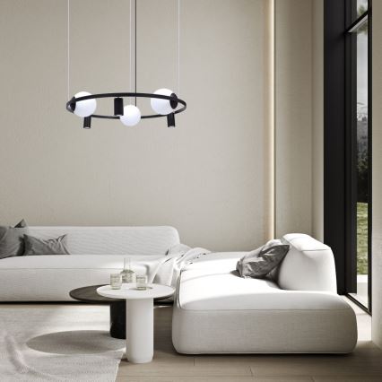 Zuma Line - Luster na sajli 3xE27/40W/230V + 3xGU10/40W crna