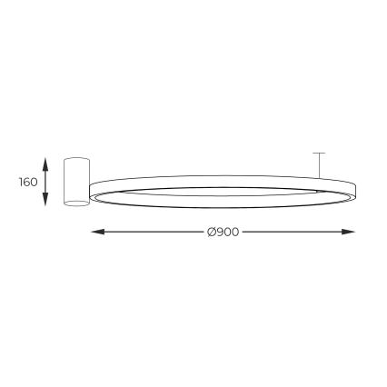 Zuma Line - LED Stropna svjetiljka LED/40W/230V 3000/4000/6000K pr. 90 cm crna